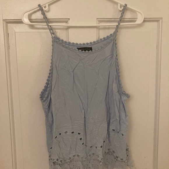 Kendall & Kylie Tops - Kendall & Kylie Blue Cropped Embellished Tanktop